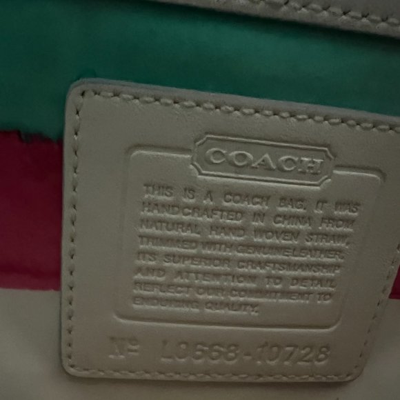 Coach White Wicker Weave Bag - Picture 7 of 11